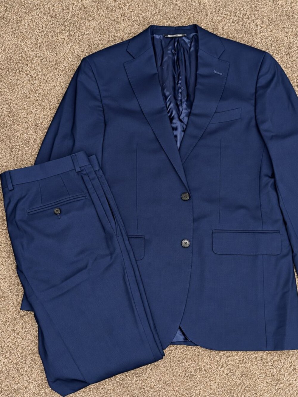 David Donahue Ryan CT Navy Super 150s Wool 2-Piece Suit 40R 34R
